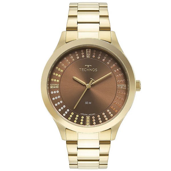 Relógio Technos Feminino Brilho Dourado