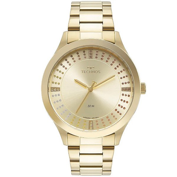 Relógio Technos Feminino Brilho Dourado