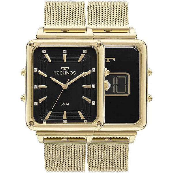 Relógio Technos Feminino Curvas Dourado