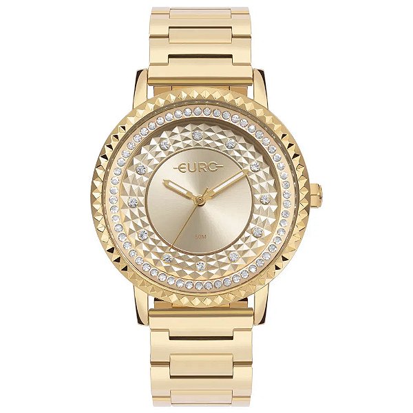 Relógio Euro Feminino Stones Dourado
