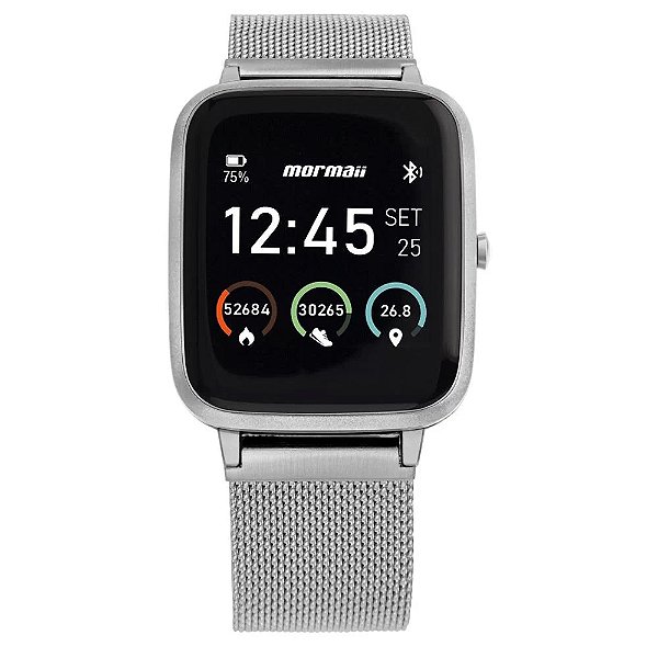 Smartwatch Mormaii Life GPS Full Display Prata MOLIFEGAH7K