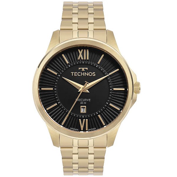 Relógio Technos Masculino Executive Dourado 2117LFB1P