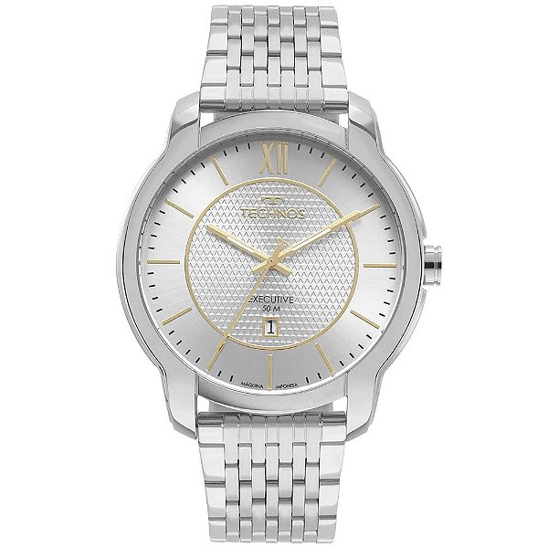 Relógio Technos Masculino Executive Prata 2117LEK1K
