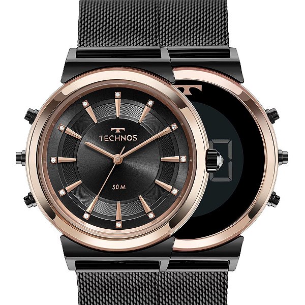 Relógio Anadigi Feminino Preto 9T33AB4P