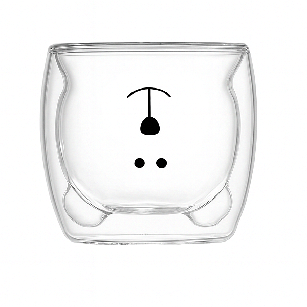 Caneca Urso Dupla Camada de Vidro Resistente ao Calor – 250m