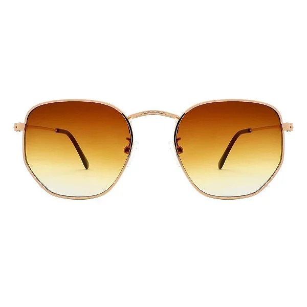 ÓCULOS DE SOL MIAMI - HEXAGONAL - MARROM DEGRADÊ