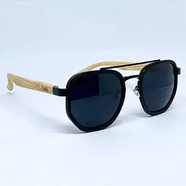 ÓCULOS DE SOL ARIZONA WOOD - PRETO COM BAMBOO CLARO
