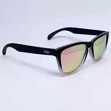 ÓCULOS DE SOL ESPORTIVO ZOOM POLARIZADO - PRETO DEGRADÊ C/ROSA ESPELHADO