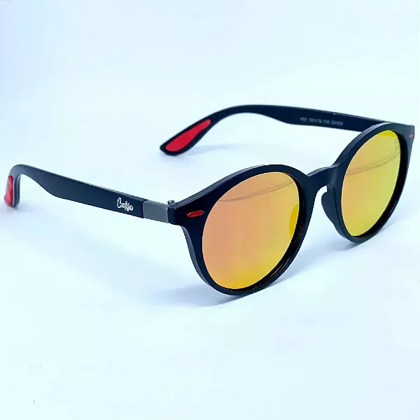 ÓCULOS DE SOL ITALIA POLARIZADO - VERMELHO ESPELHADO COM DETALHE VERMELHO