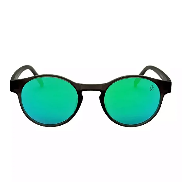 Oculos de Sol Round - Cinza C/ Camaleao Espelhado