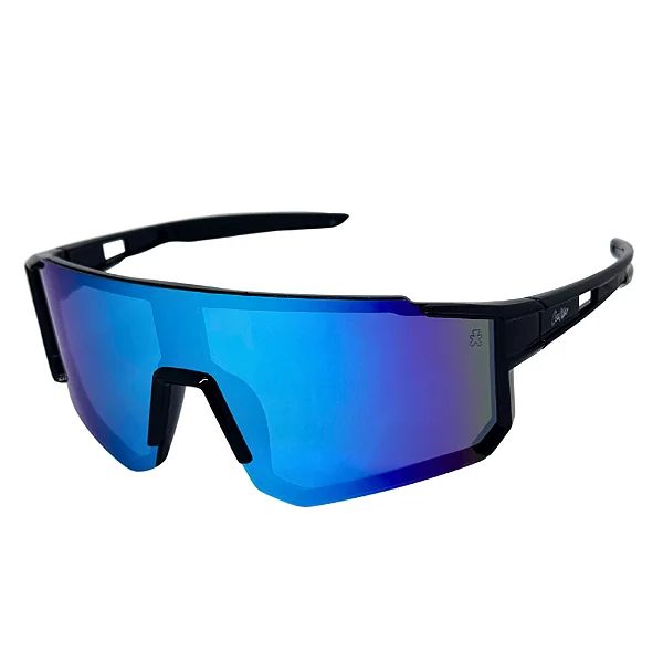 ÓCULOS DE SOL ICE - PRETO C/ AZUL BEBÊ ESPELHADO