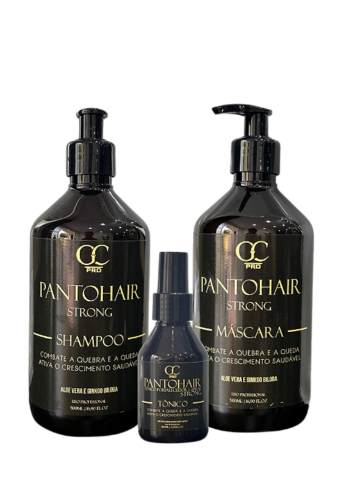 KIT Pantohair - Máscara - Shampoo - Tônico - GC PRO
