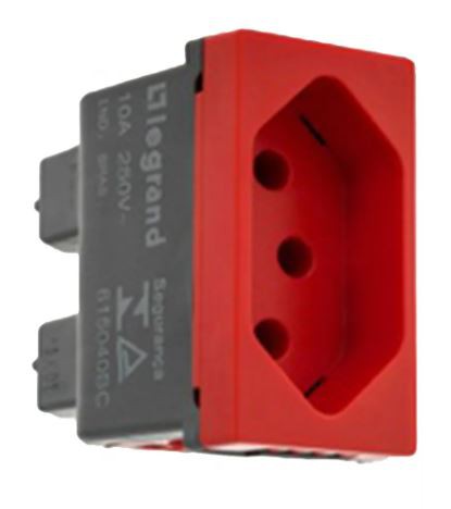 615079BC - Tomada 2P+T 20A Vermelha - PialPlus+
