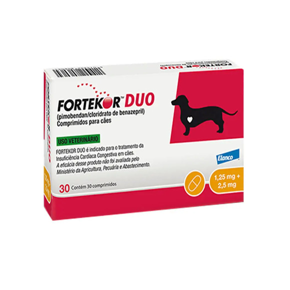 Fortekor Duo Elanco 30 Comprimidos 1,25mg + 2,5mg