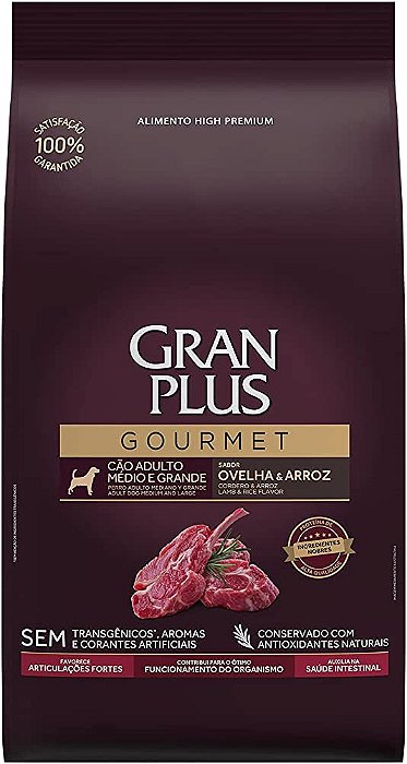 Granplus Gourmet Caes Ad Mg Ovelha/arroz 15 Kg
