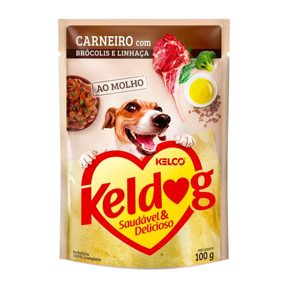 Ração Úmida Keldog Carneiro Brócolis e Linhaça 100 g