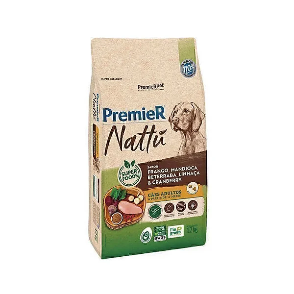 Premier Nattu Caes Adult Mandioca 12kg