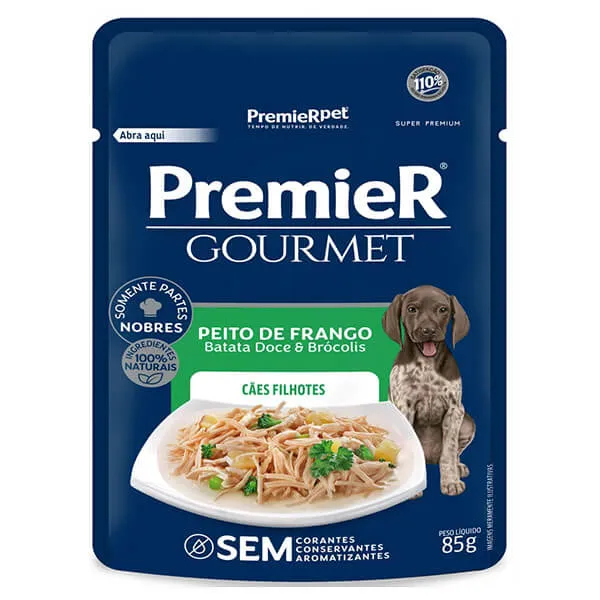 Premier Gourmet Caes Filhote Frango 85g *