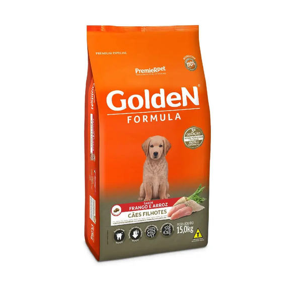 Ração Golden Fórmula Cães Filhotes Frango e Arroz 15 kg