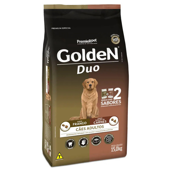 Ração Golden Formula Duo Cães Adultos Frango e Carne 15kg