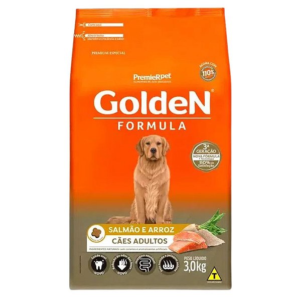 Golden Caes Adulto Salmao 3 Kg