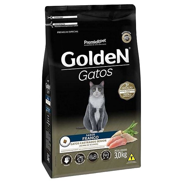 Golden Gatos Adulto Castrado Senior 3 Kg