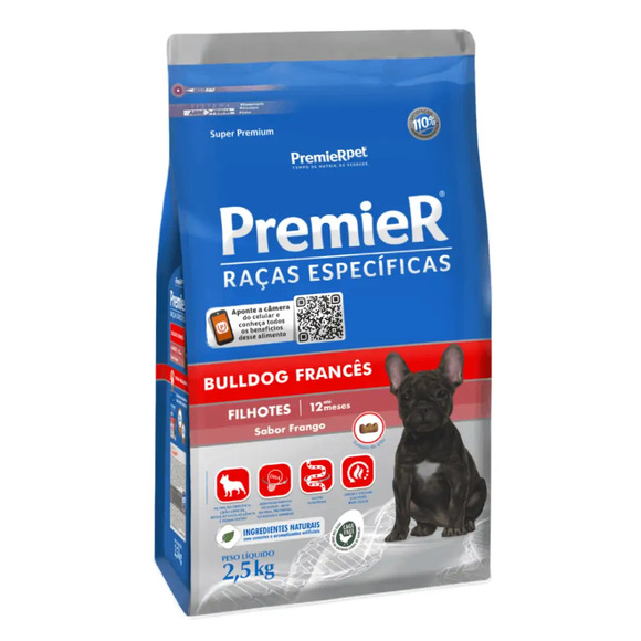 Ração Premier Raças Específicas Bulldog Francês Filhotes Frango 1 kg