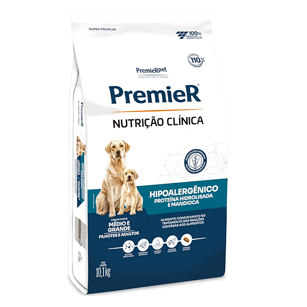 Ração Premier Nutrição Clínica Hipoalergênico Cães Médio e Grande Porte 10,1 kg