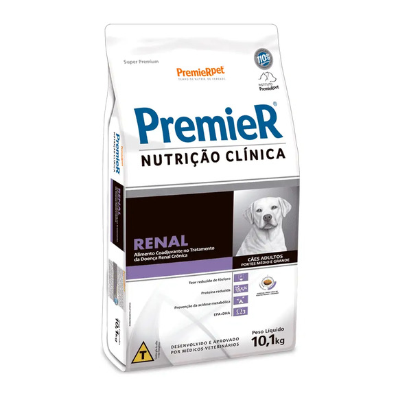 Ração Premier Nutrição Clínica Renal Cães Adultos Porte Médio e Grande 10,1 kg