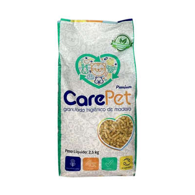 Granulado Higiênico De Madeira Para Roedores CarePet 2,5kg