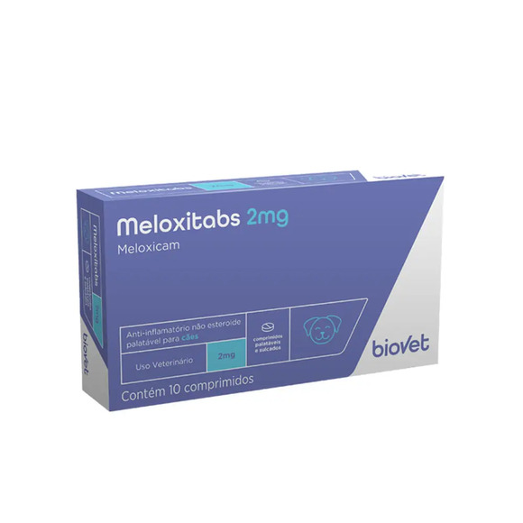 Anti-inflamatório Meloxitabs 2mg para Cães Biovet 10 comprimidos
