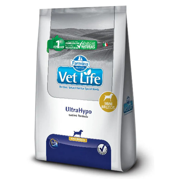Ração Vet Life Natural Cães UltraHypo Raças Pequenas 2kg
