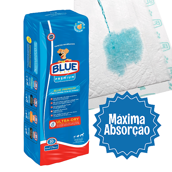 Tapete Higienico Blue Premium 30 Und 82x60 Cm