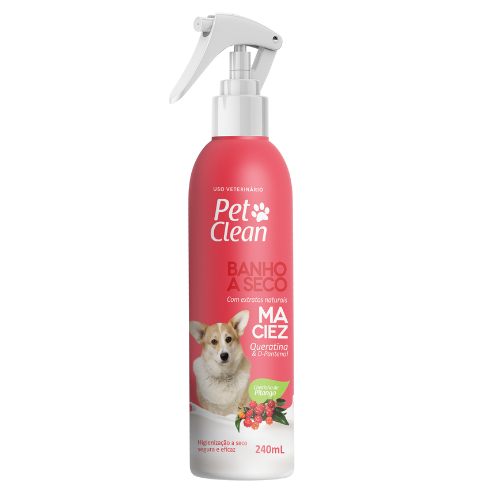 Banho a Seco Pet Clean Maciez Queratina e D-Pantenol 240ml