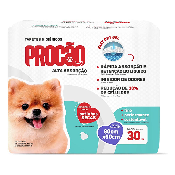 Tapete Hig. 80x60 C/ 30 Un - Procao