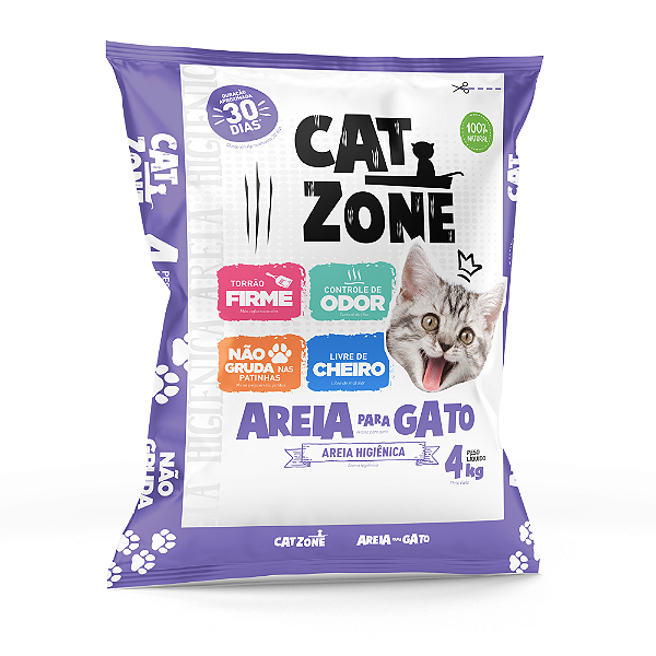 Areia Para Gato Cat Zone 4 Kg - Procao