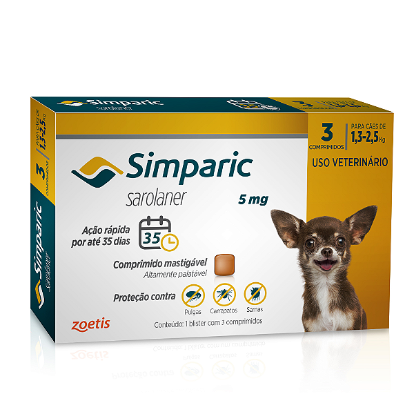 Simparic 3 Comp 5 Mg ( 1,3 A 2,5 Kg)