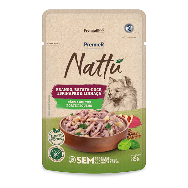 Premier Nattu Umidos Caes Ad Peq. Porte Fran/bat Doce 85g