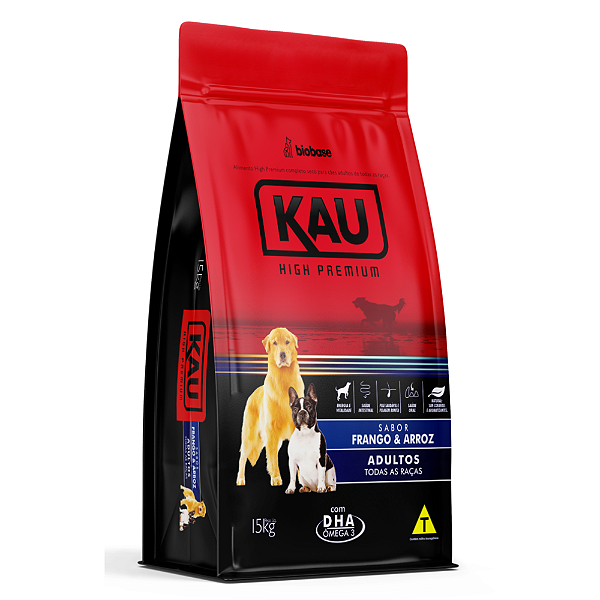 Ração Kau High Premium Todas as Raças Sabor Frango e Arroz 15kg