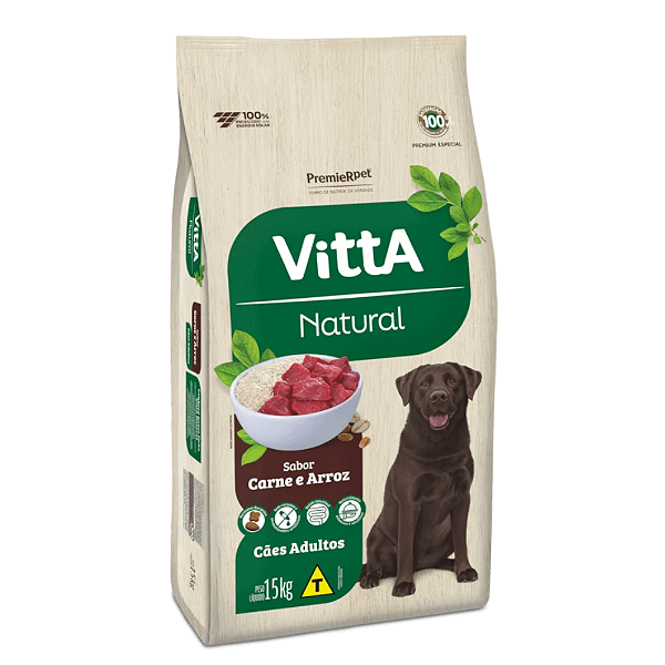 Vitta Natural Caes Ad Carne E Arroz 15 Kg