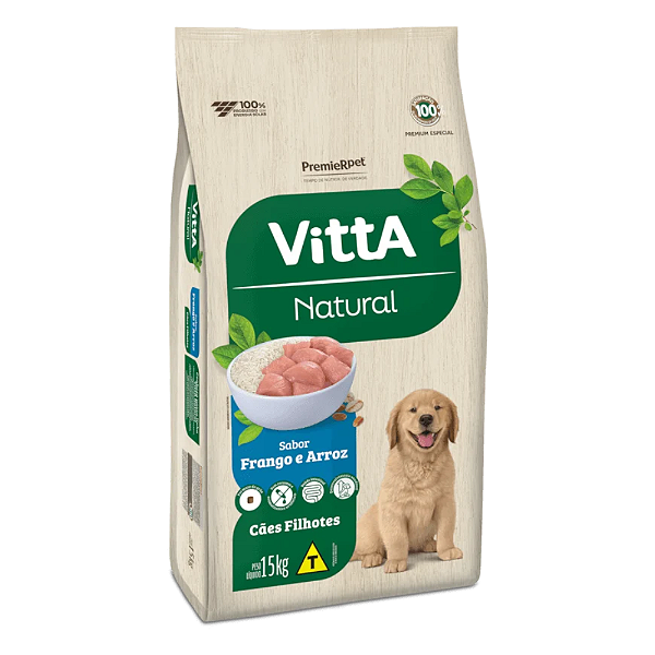 Vitta Natural Caes Filhote Frango E Cereais 15 Kg