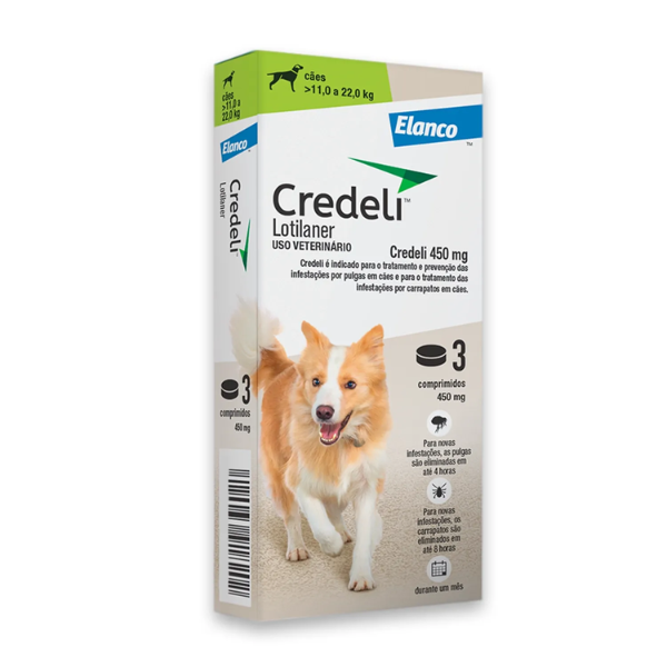 Antipulgas Credeli Elanco para Cães 11 a 22kg cx 3 comprimidos