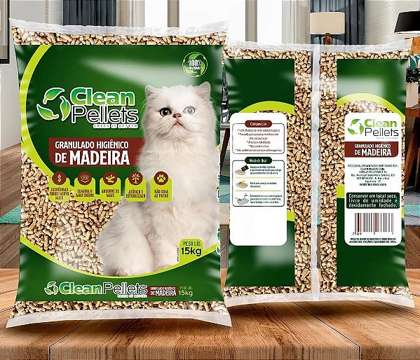 Granulado Hig. De Madeira Clean Pellets 15kg