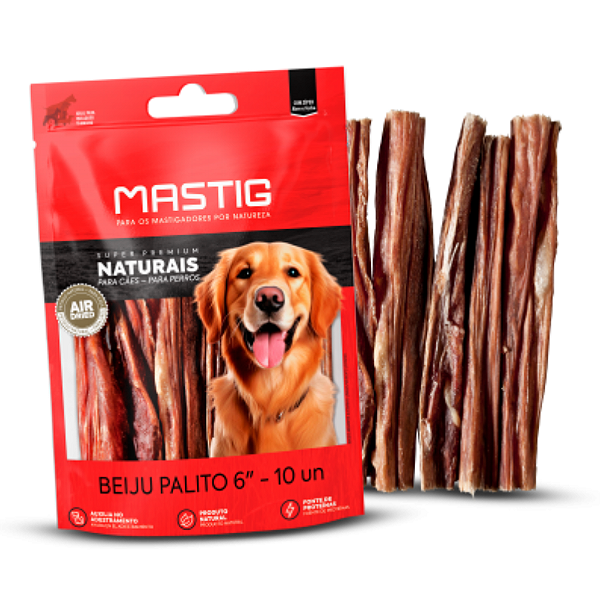 Osso Mastig Super Premium Beiju Palito 6' Para Cães 10 Unidades