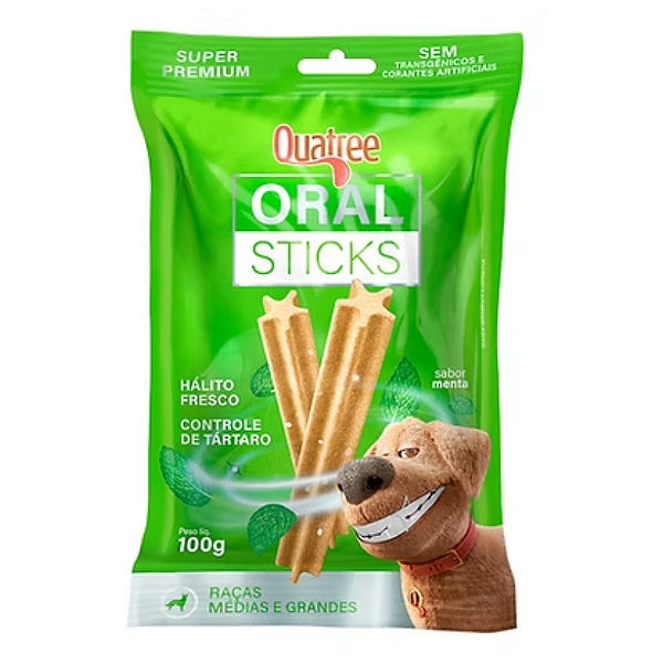 Quatree Snacks Sticks Caes Rmg Saude Oral 100g