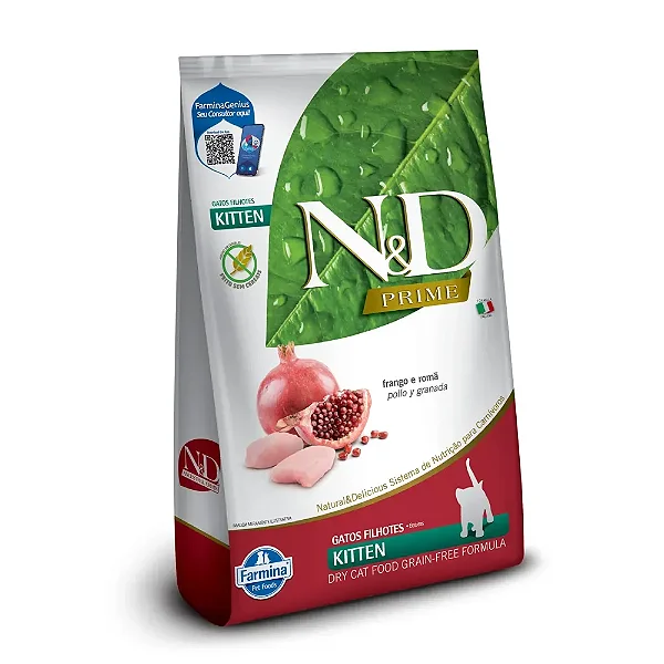 Ração N&D Prime Gatos Filhotes Frango e Romã 1,5 kg