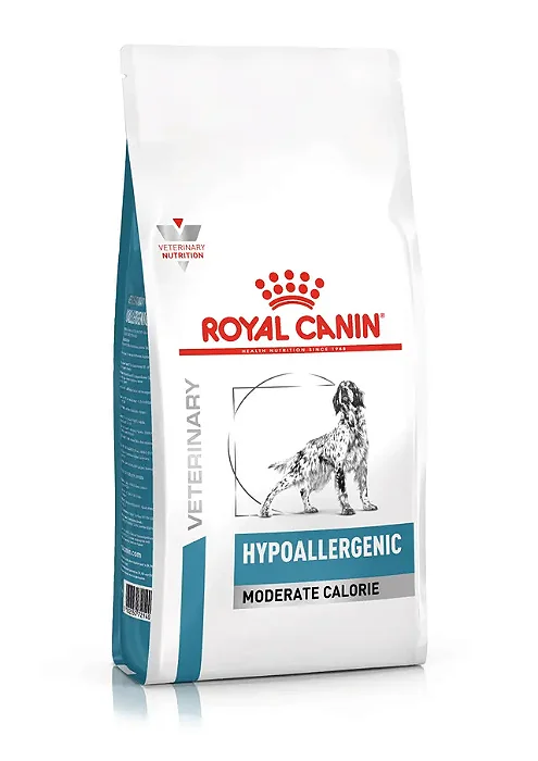 Ração Royal Canin Hypoallergenic Moderate Calorie Cães Adultos 10,1 kg