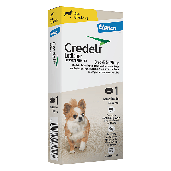 Credeli 56,25 Mg (1,3 A 2,5 Kg) Cx. 01 Compr.