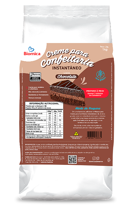 Creme para Confeitaria Instantâneo Sabor Chocolate