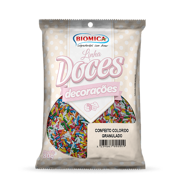 Confeito Granulado Colorido 80g